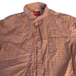 Bruno Milano Modern Stretch Button Up Short Sleeve Red Pattern Shirt XL Mens